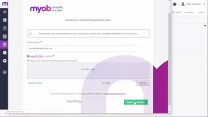 Uploading the signed Bank Feeds application into MYOB Acumatica